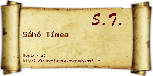 Sáhó Tímea névjegykártya