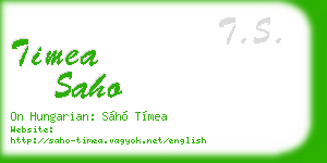 timea saho business card